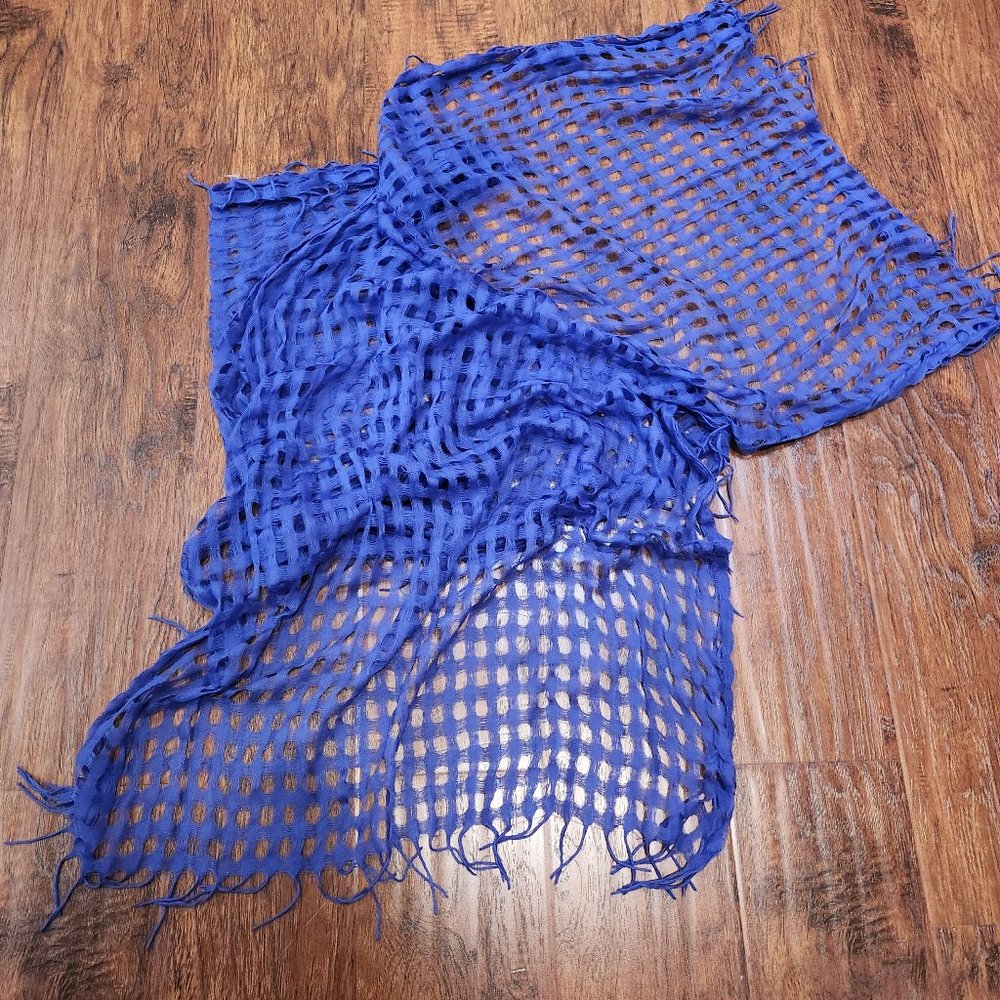 Open weave super long scarf